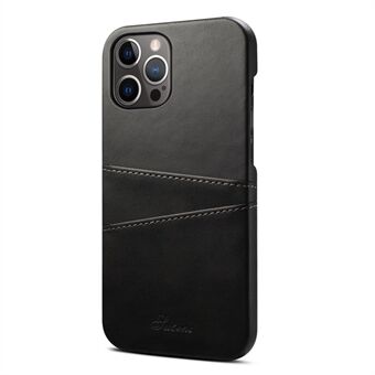 SUTENI 015 Series Two Card Holders Shockproof Phone Case PU Leather Coated PC Back Cover for iPhone 12 Pro Max 6.7 inch