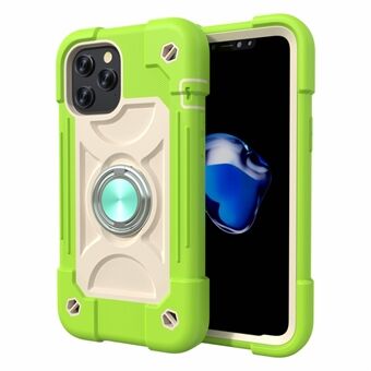 PC + Silicone Phone Case Multi-Color 3-in-1 Built-in Magnetic Metal Plate Phone Protector for iPhone 12 Pro Max 6.7 inch