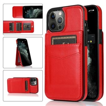 Leather Coated TPU Kickstand Case for iPhone 12 Pro Max , Card Holder Cell Phone Cover