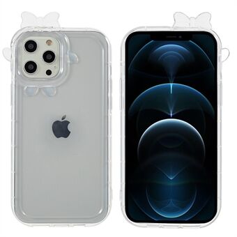 For iPhone 12 Pro Max 6.7 inch Monster Lens Frame Series Straight Edge Phone Case Transparent Anti-drop Soft TPU Cover