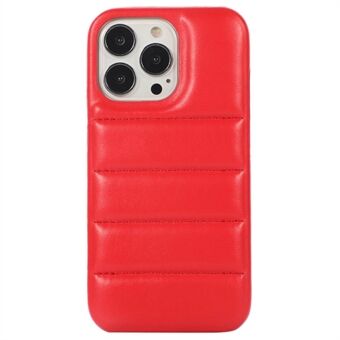 For iPhone 12 Pro Max 6.7 inch Down Soft Touch Jacket 3D Scratch-resistant Cover PU Leather Coated PC Shell