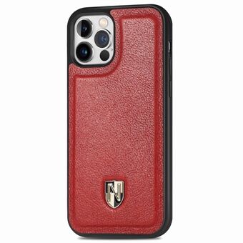 CASENEO Anti-Fall Phone Case for iPhone 12 Pro Max 6.7 inch Protective Case Genuine Leather Coated Shockproof PC Cover