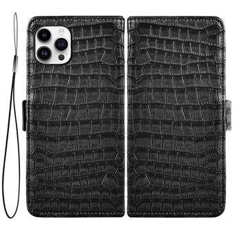 For iPhone 12 Pro Max 6.7 inch Anti-scratch PU Leather Phone Shell Case Crocodile Texture Wallet Stand Full Protective Cover