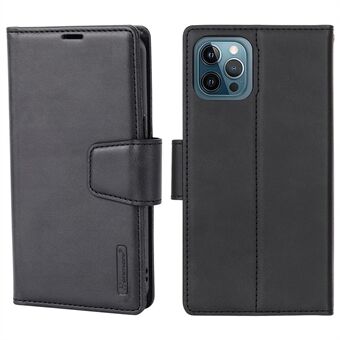 HANMAN Miro2 Series for iPhone 12 Pro Max 6.7 inch PU Leather Stand Cover Magnetic Detachable 2-in-1 Wallet Phone Case