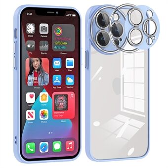 For iPhone 12 Pro Max Big Eyes Series Anti-fall Phone Case Glass Lens Protector Transparent PC Back + TPU Frame Precise Cutout Phone Cover