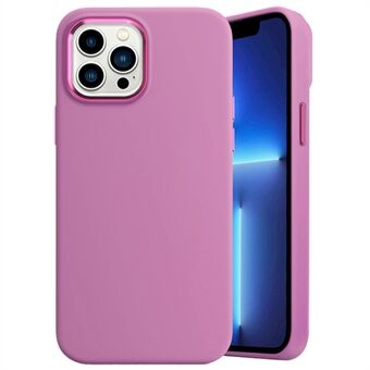 For iPhone 12 Pro Max Liquid Silicone Cover Metal Lens Frame Shockproof Phone Case