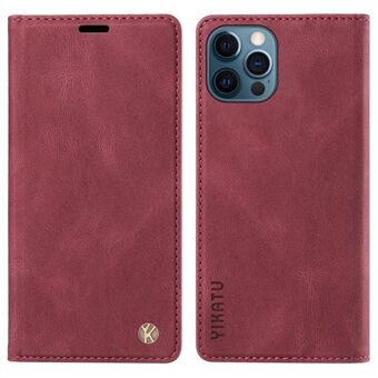 YIKATU YK-004 For iPhone 12 Pro Max 6.7 inch Leather Wallet Stand Phone Cover Skin-touch Shockproof Case