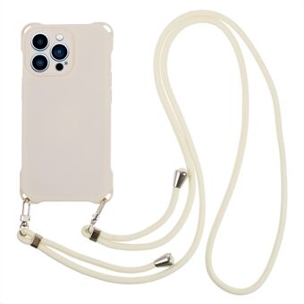 For iPhone 12 Pro Max Soft TPU Mobile Phone Case Four Corner Shockproof Cell Phone Cover with Hanging Rope