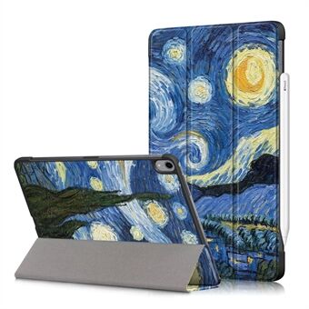 Pattern Printing Tri-fold Stand PU Leather Magnetic Cover with Auto Sleep/Wake for iPad Air (2020))