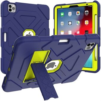 Dual-Color Splicing Shockproof PC + Silicone Protector with Kickstand for iPad Air (2020)