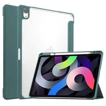 Transparent Back Cover Stand Built-in Pen Holder Tablet Case Shell for iPad Air (2020)