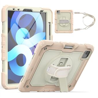 Kickstand Wrist Strap TPU+Silicone Hybrid Case Tablet Cover+PET Film with Shoulder Strap for iPad Air (2020)/Pro 11-inch (2020)