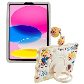 For iPad Air (2020) / (2022) / iPad Pro 11 (2020) / (2021) / (2022) Rotary Kickstand Tablet Case PC+Silicone Happy Clown Cover