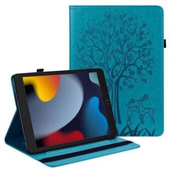 Shock-Proof Tree and Deer Pattern Imprinting Delicate Leather Stand Tablet Cover for iPad 10.2 (2021)/(2020)/(2019)