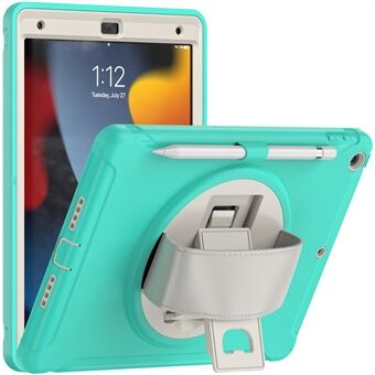 Hidden Kickstand PC + TPU Shockproof Tablet Case Cover with Hand Strap for iPad 10.2 (2021)/(2020)/(2019)