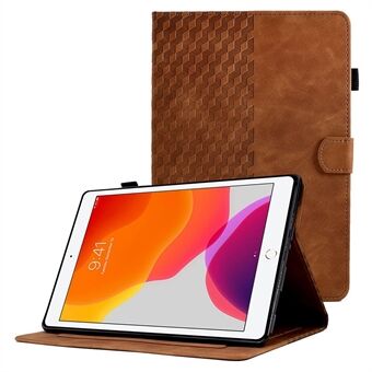 For iPad 10.2 (2019) / (2020)  /  Air 10.5 inch (2019) Shockproof Case Anti-Drop Auto Wake / Sleep Solid Color Pattern Imprinted Leather Tablet Cover with Card Slots / Stand