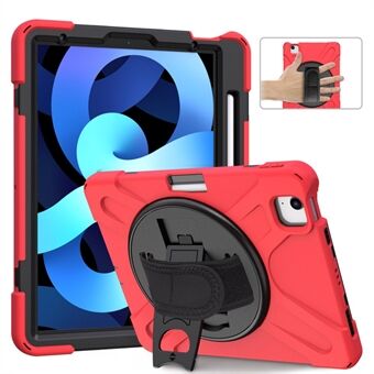 [Built-in Hand Holder Strap] 360° Swivel PC + Silicone Combo Kickstand Tablet Shell for iPad Air (2020)/Pro 11-inch (2021)(2020)(2018)