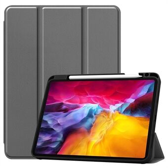 Tri-fold Stand Leather Tablet Cover Smart Case Shell with Pen Slot for iPad Pro 11-inch (2021)