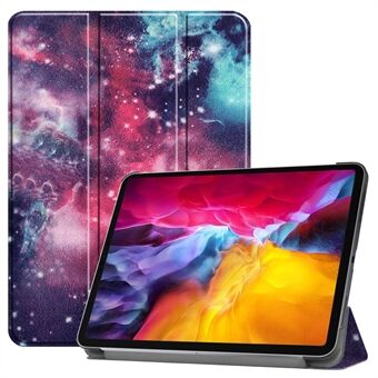 Pattern Printing Tri-fold Stand PU Leather Tablet Cover Smart Case with Pen Slot for Apple iPad Pro 11-inch (2021)