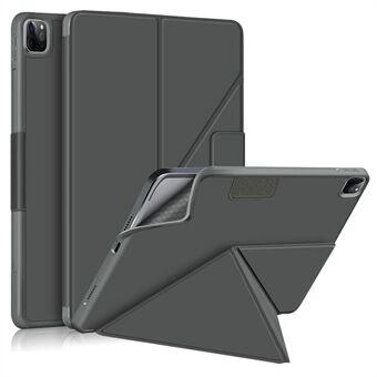 Origami Stand Design Solid Color Cloth Smart Tablet Case for iPad Pro 11-inch (2021)/(2020)/(2018)/Air (2020)