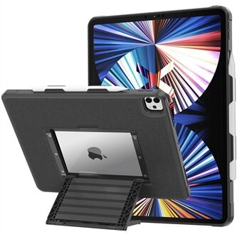 For iPad Pro 11-inch (2021)/(2020)/(2018) Multi-angle Kickstand Tablet Case TPU + PC Shockproof Cover with Pen Holder