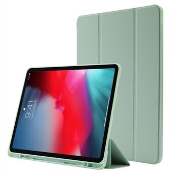 For iPad Pro 11 (2022) / (2021) / (2020) / (2018) Tri-fold Stand Skin-touch PU Leather Tablet Case Shockproof Auto Wake / Sleep Cover with Pen Slot