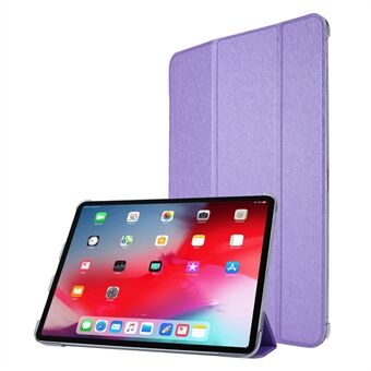 Silk Texture Tri-fold Stand PU Leather Tablet Smart Case Cover Shell for iPad Pro 12.9-inch (2021)