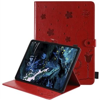 Imprinted Cat Bee Leather Tablet Wallet Case Shell with Auto Wake/Sleep for iPad Pro 12.9-inch (2021)/(2020)/(2018)