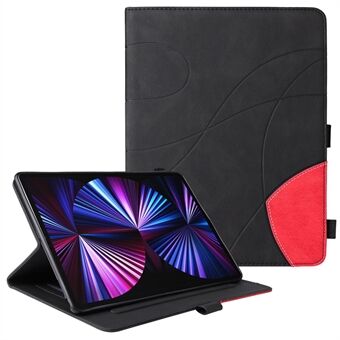 Dual-Color Splicing Magnetic Clasp Closure Leather Tablet Case Stand Cover with Card Slots for iPad Pro 12.9-inch (2021)/(2020)/(2018)