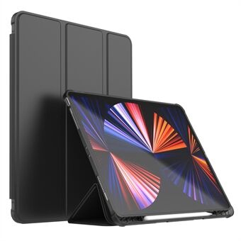 For iPad Pro 12.9 (2020) / (2021) / (2022) PU Leather Trifold Stand Cover Auto Sleep / Wake Smart Tablet Case with Pencil Holder