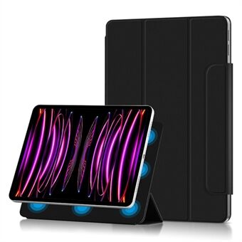 For iPad Pro 12.9 (2022) / (2021) / (2020) Anti-drop PU Leather Tablet Case Magnetic Closure Tri-fold Stand Flip Protective Cover