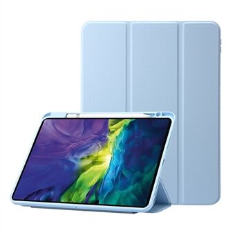 For iPad Pro 12.9 (2020) / (2021) / (2022) Tri-fold Stand Auto Wake  /  Sleep Tablet Case PU Leather + TPU + Acrylic Rotary Cover