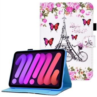 Pattern Printing Stitching Line Leather Tablet Stand Case Protective Cover with Card Slots for iPad mini (2021)