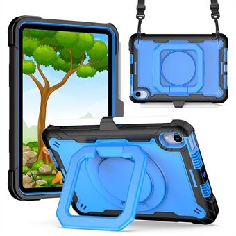 Rotating Kickstand PC + Silicone Tablet Case Cover with Shoulder Strap for iPad mini (2021)