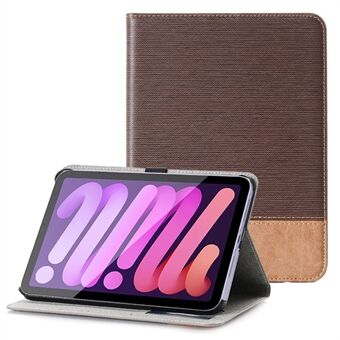 Full Protection Cross Texture Splicing Color PU Leather Smart Wallet Tablet Stand Case for iPad mini (2021)