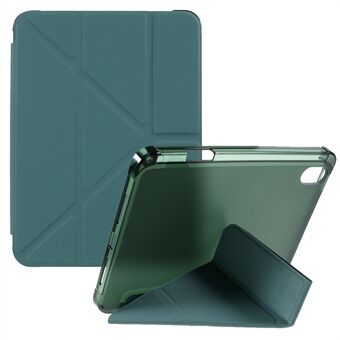 Origami Stand PU Leather + TPU Transparent Tablet Case Cover with Pen Slot for iPad mini (2021)