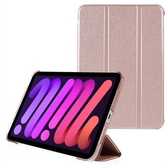 Silk Texture Anti-Fall Shockproof Trifold Stand PU Leather + PC Tablet Case Cover for Apple iPad mini (2021)