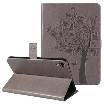 Cat and Tree Imprinted Case Magnetic Clasp Wallet Stand Design Well-protected Leather Tablet Cover for iPad mini (2021)