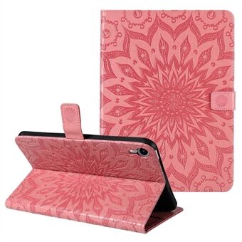 Sunflower Imprinted Magnetic Clasp Folio Flip Wallet Stand Design Leather Tablet Case Cover for iPad mini (2021)