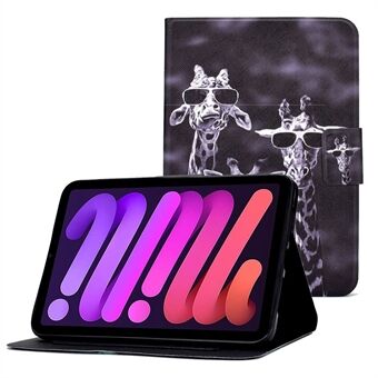 For iPad mini (2021) PU Leather Card Slots Stand Tablet Case Pattern Printing Shockproof Cover with Auto Wake/Sleep