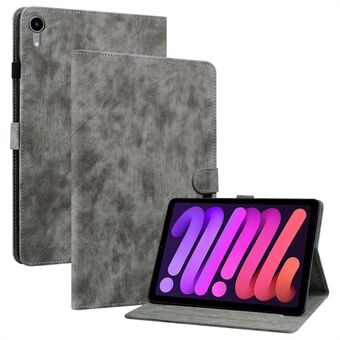 Cute Tiger Pattern Imprinted Anti-Fall Case for iPad mini (2021) TPU+PU Leather Cover with Stand / Card Slot, Shockproof Tablet Case Support Auto Wake / Sleep