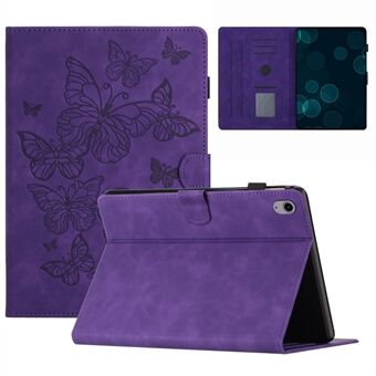 Card Slot Leather Tablet Case for iPad mini (2021) , Imprinted Butterfly Tablet Stand Cover