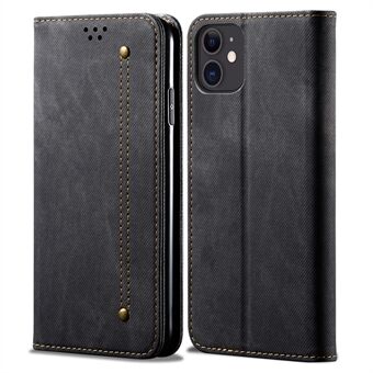 Jeans Cloth Texture Full Protection Leather Wallet Case with Stand for iPhone 13 6.1 inch