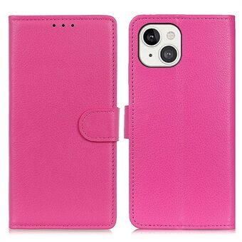 Litchi Texture PU Leather Stand Wallet Mobile Phone Case Shell for iPhone 13 6.1 inch