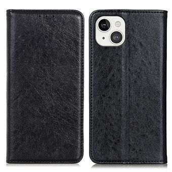 Crazy Horse Texture Auto-absorbed Wallet Leather Phone Stand Case for iPhone 13 6.1-inch