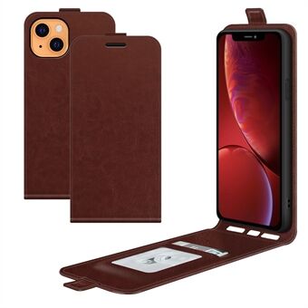 Crazy Horse Texture Vertical Flip Phone Cover Card Slot Leather Case for iPhone 13 6.1 inch