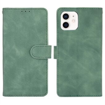 Skin-touch Stand Feature PU Leather Protective Flip Folio Cover with Wrist Strap for iPhone 13 6.1 inch