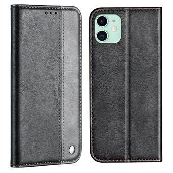 Business Style Color Splicing Drop-resistant Leather Phone Case for iPhone 13 6.1 inch