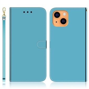 Mirror-like Surface Magnetic Clasp PU Leather Wallet Case Shell for iPhone 13 6.1 inch