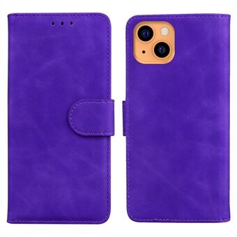 Pure Color Drop-resistant Leather Mobile Phone Cover Case for iPhone 13 6.1 inch